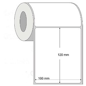 Etiqueta Adesiva 100X120 - 1 Coluna | 12 Rolos | Couchê Branca - 32m C/ 3.120 Etiquetas