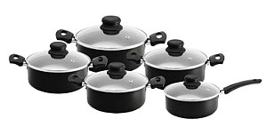 Conjunto de Panelas Antiaderentes Arnix Unique – 5 Peças | Preto