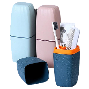 Kit com 3 Porta Escova De Dentes, Com 3 divisórias