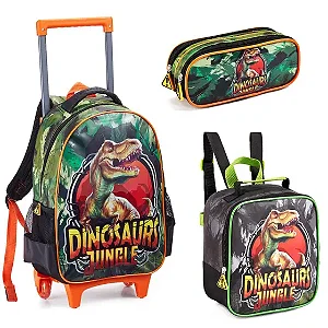 Kit Escolar Infantil Denlex - Mochila de Rodinhas, Lancheira Térmica e Estojo Praticidade e Resistência para o Dia a Dia Escolar!