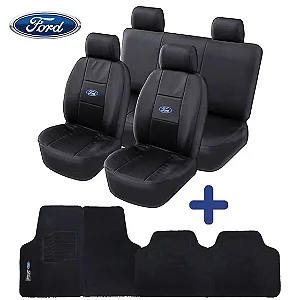 Kit Capa Banco Couro Ford Ka Fiesta Ecosport Focus + Jogo Tapetes