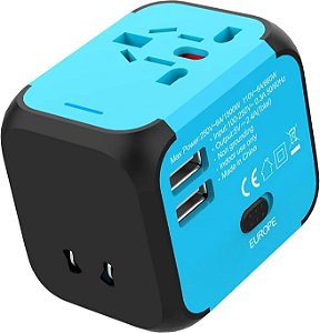Tomada Universal Bivolt com Dual USB Portátil