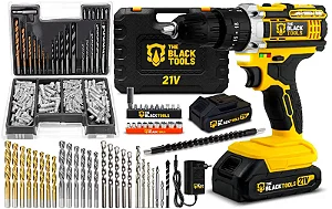 Parafusadeira de Impacto 21V com Kit Completo 300 Peças