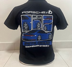 Camiseta Algodão Porsche Azul