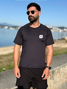 Camiseta Raglan Masculina Preta