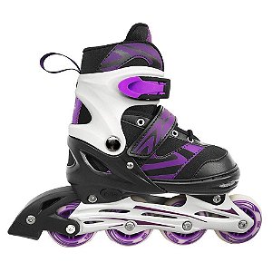 Patins Inline Ajustável Radical Roxo e Preto DMR6074 Dm Toys G (38 - 42)