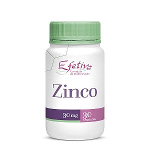 Zinco 30mg Cápsulas Controle da Oleosidade