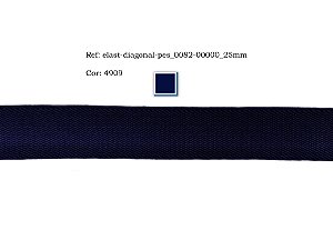 Elástico chato - poliester - 25mm (bolacha c/25mts) - elástico diagonal - Ref: 0082