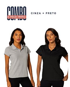 Combo 2 Blusa Polo Trifil - Cinza + Preto