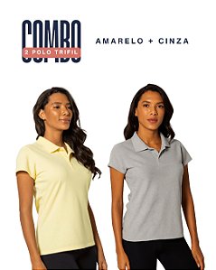 Combo 2 Blusa Polo Trifil - Amarelo + Cinza