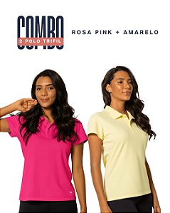 Combo 2 Blusa Polo Trifil - Pink + Amarelo