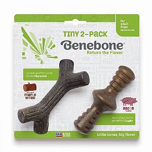 Benebone Map+Zag Tiny 2-Pack Bacon