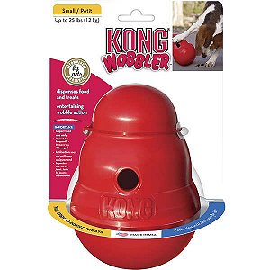 Brinquedo Interativo KONG Wobbler com Dispenser para Ração ou Petisco Vermelho