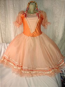 Vestido Fantasia Menina Camponesa Com arco de flores