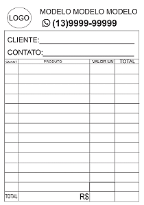 Bloco de pedidos 15x21 comum 10 Blocos com 100 folhas