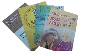 MINI PANFLETO 10.000 UNIDADES 7X10 COUCHÊ 90G BRILHO 4X4 COLOR