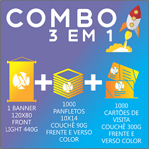 PROMOÇÃO COMBO 3 EM 1  PANFLETO + BANNER + CARTÃO DE VISITA CONFIRA!