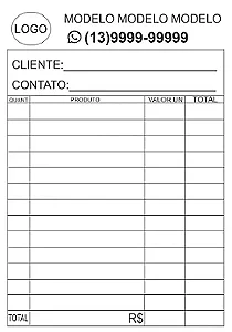 Bloco de pedidos ou recibo 10x15 autocopiativos 10 Blocos com 100 folhas 2 vias