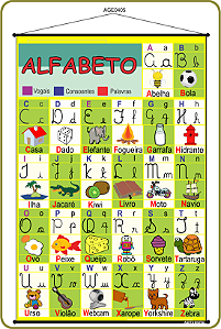 BANNER PEDAGÓGICO ALFABETO COMPLETO DIDÁTICO 60x90CM
