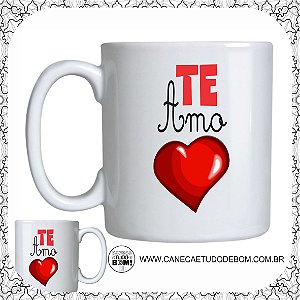 CANECA PERSONALIZADA TE AMO 325ML CERÂMICA