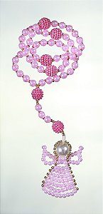 TERÇO ANJO DA GUARDA LUXO ROSA