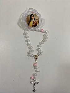 TERÇO TEREZINHA C/ TREVO RESINADO E CX