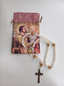 TERÇO SAQUINHO SAO JOSE PEROLA 8MM