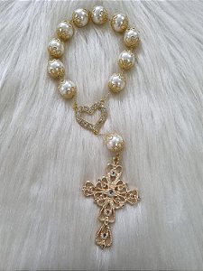 DEZENA NOIVA PEROLA DOURADA