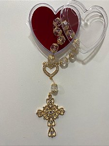 DEZENA NOIVA SEMI CRISTAL DOURADA