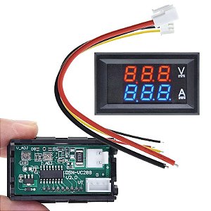 Voltímetro Digital com Amperímetro 50A / 0 ~ 100VDC