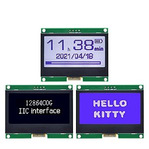 Display LCD Gráfico 128x64 - Preto