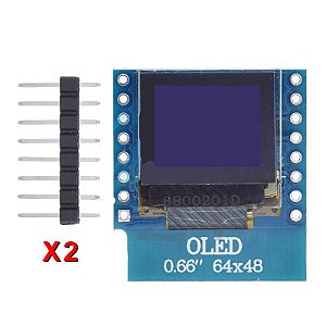Módulo de Exibição LCD IIC/I2C 64x48 0,66 Pol para WEMOS D1 MINI, ESP32, Arduino AVR, STM32