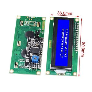 Módulo de Interface de Display LCD para Arduino, Tela Azul, I2C LCD1602