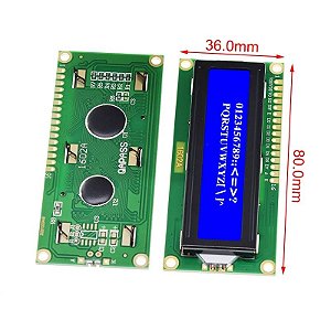 Módulo de Interface de Display LCD para Arduino, LCD1602 Tela Azul