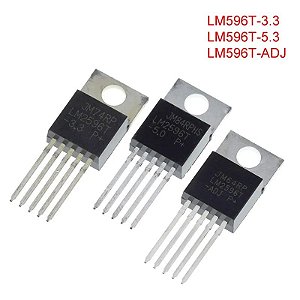 Reguladores de Tensão LM2596T-ADJ, LM2596T-3.3, LM2596T-5.0 TO-220 (Pacote com 10 unidades)