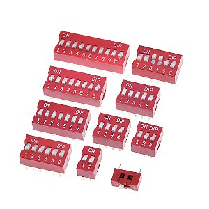 Interruptores Deslizantes Toggle - 2,54mm - Snap Red - Dial Switch - 10PCS