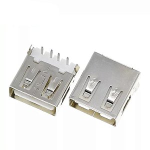 Conector de Solda Fêmea para PCB - USB Tipo A (10 Peças)