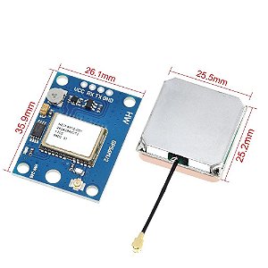 Módulo GPS NEO-6M Com Antena Azul