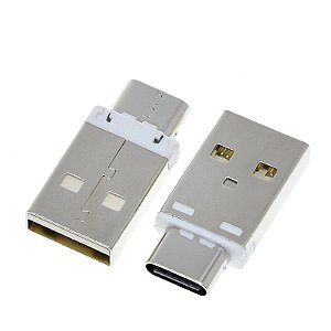 Mini Conversor Tipo A USB Masculino para TYPE-C Feminino