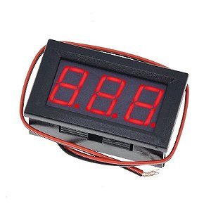 Medidor digital do painel de tensão voltímetro 0.56 2 fios vermelho