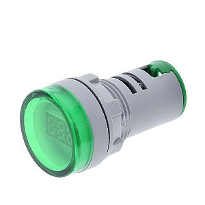 Mini medidor de tensão 22mm tipo ad16 ac20-500v display digital - verde