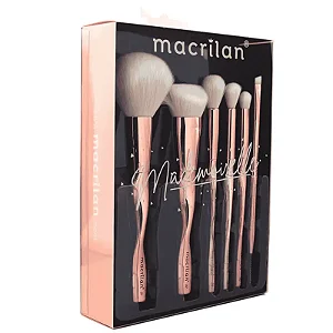 Kit 6 pincéis para maquiagem Mademoiselle Macrilan ED004