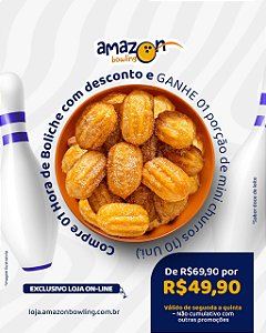 COMBO DE JULHO: Compre 01 Hora de Boliche com desconto e GANHE 01 Porção de Mini Churros (10un) de R$69,90 por apenas R$49,90 *Consulte as regras na descrição*