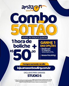 STUDIO 5 - PROMO DE OUTUBRO 50TÃO - 01 hora de Boliche + Itens de sua escolha *Consulte as regras na descrição*