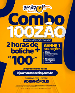 ADRIANÓPOLIS - PROMO DE OUTUBRO 100ZÃO - 02 horas de Boliche + Itens de sua escolha *Consulte as regras na descrição*