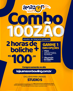 STUDIO 5 - PROMO DE OUTUBRO 100ZÃO - 02 horas de Boliche + Itens de sua escolha *Consulte as regras na descrição*