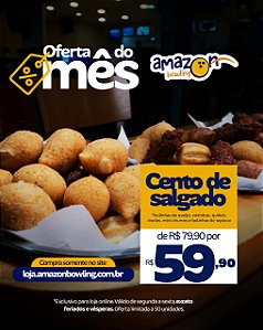 ESPECIAL DE DEZEMBRO - Porção com 100 salgados de R$79,90 por R$59,90 *Consulte as regras do cupom na descrição*.