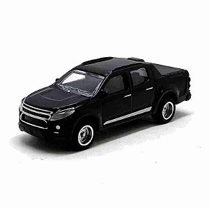 Chevrolet S10 Preta CKS - Escala 1/64 - Pneus de Borracha