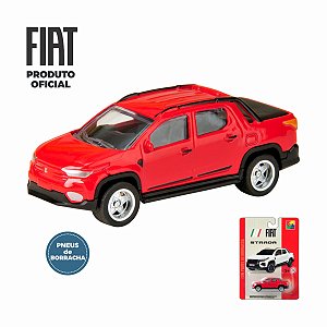Fiat Strada vermelha CKS - Escala 1/64 - Pneus de Borracha
