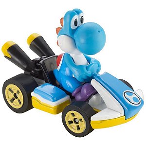 Yoshi Azul Claro - Standard Kart - Hot Wheels 1/64 - Mario Kart